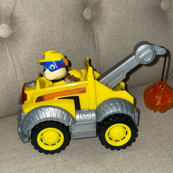 Paw Patrol Toys Paw Patrol Mighty Pups Rubbles Deluxe Vehicle Figure Backpack Wrecking Ball